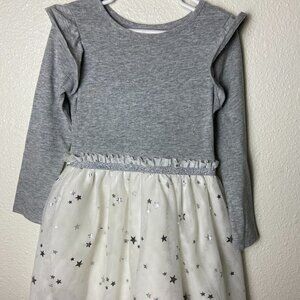NWOT Cat & Jack Grey & Silver Stars  Dress 5T